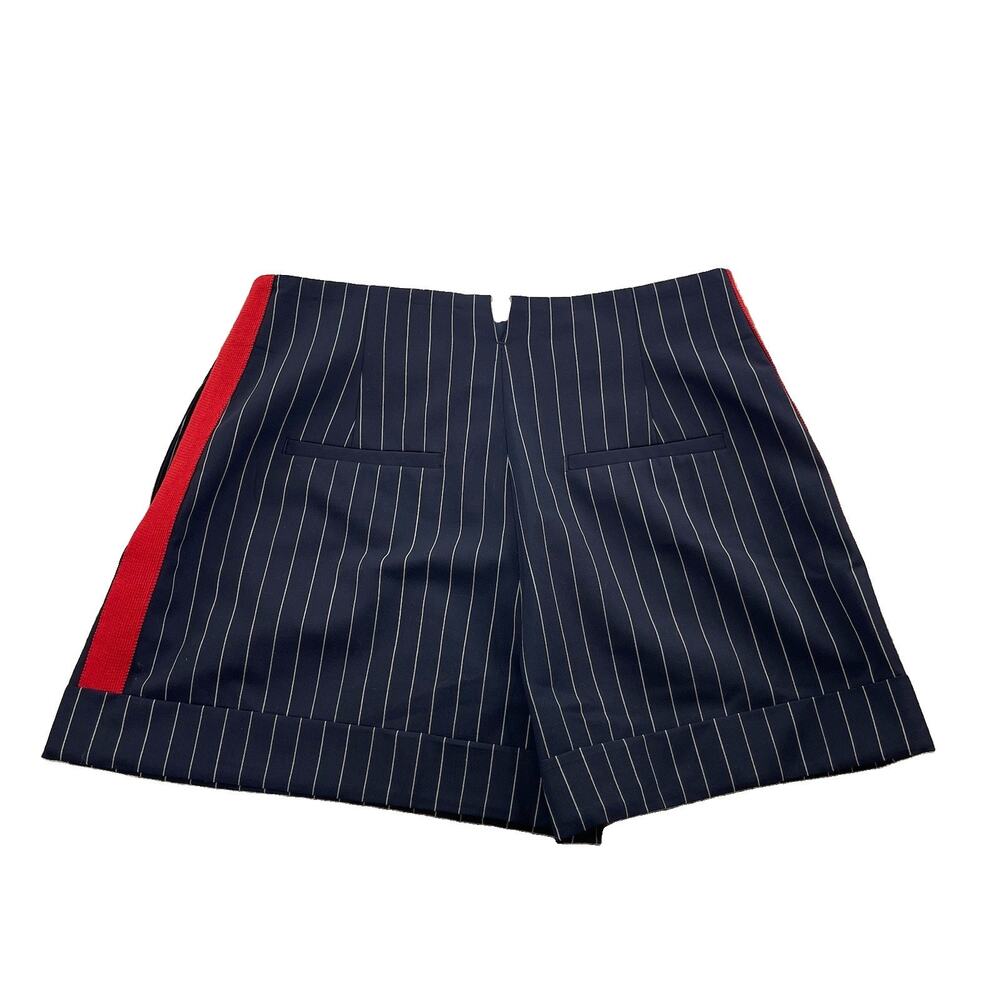 Rag Bone Womens Shorts 4 Wool Blend Jess Pinstripe Shorts Pleated Striped 66-25